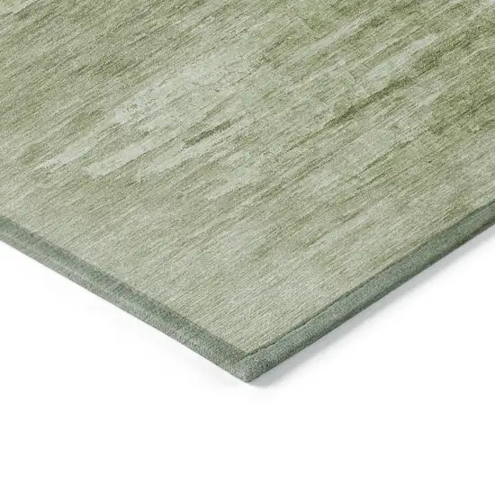 Artichoke Green And Fern Green Abstract Washable Indoor Outdoor Area Rug Photo 5