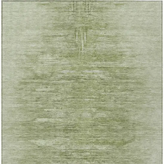 Artichoke Green And Fern Green Abstract Washable Indoor Outdoor Area Rug Photo 7