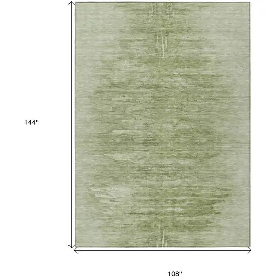Artichoke Green And Fern Green Abstract Washable Indoor Outdoor Area Rug Photo 3