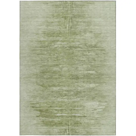 Artichoke Green And Fern Green Abstract Washable Indoor Outdoor Area Rug Photo 6