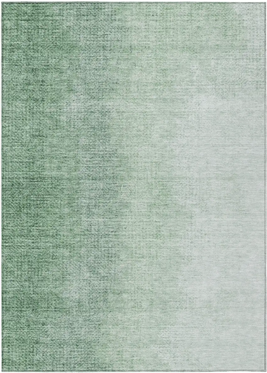 Artichoke Green And Fern Green Abstract Washable Indoor Outdoor Area Rug Photo 2