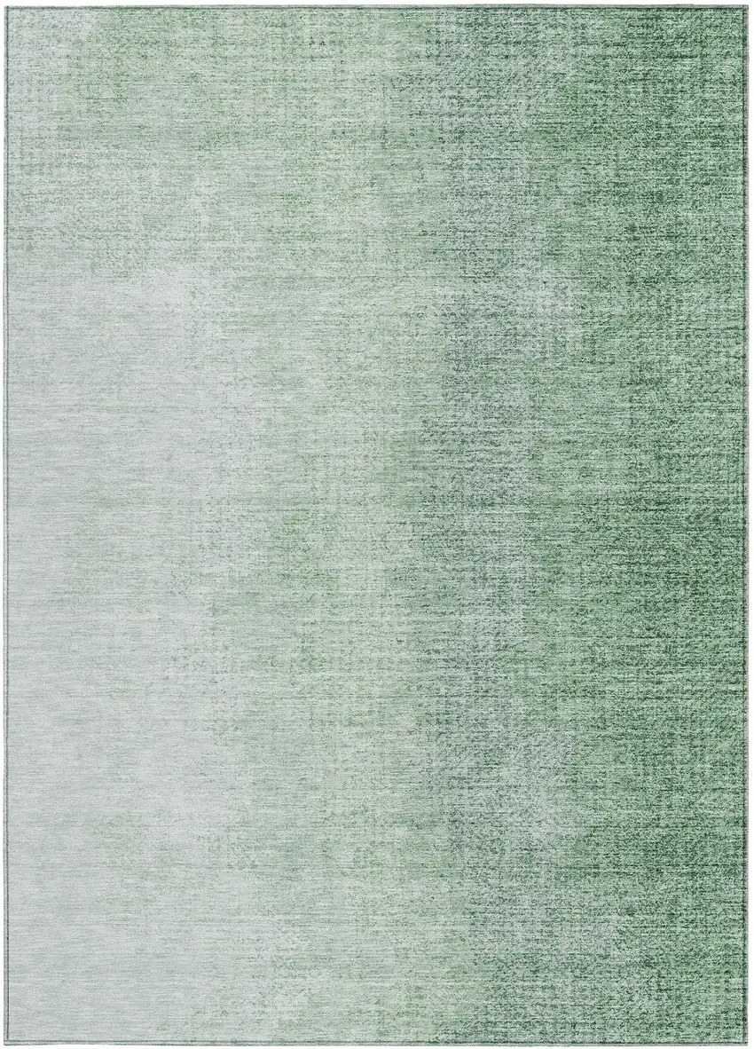 Artichoke Green And Fern Green Abstract Washable Indoor Outdoor Area Rug Photo 7