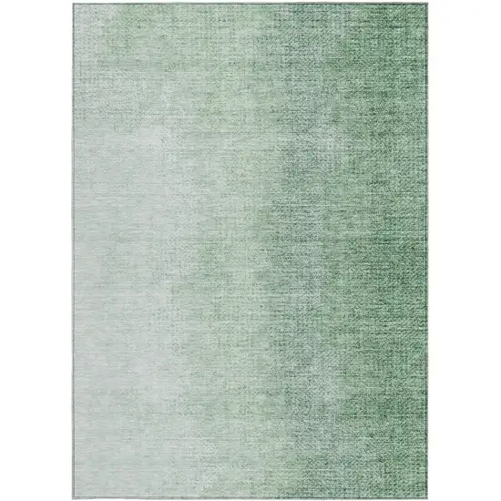 Artichoke Green And Fern Green Abstract Washable Indoor Outdoor Area Rug Photo 7