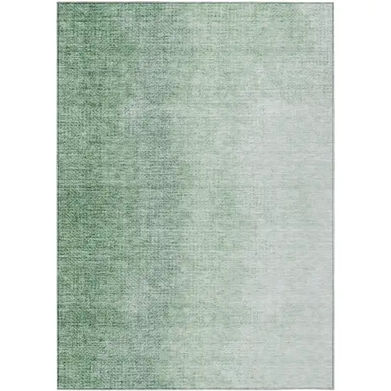 Artichoke Green And Fern Green Abstract Washable Indoor Outdoor Area Rug Photo 2