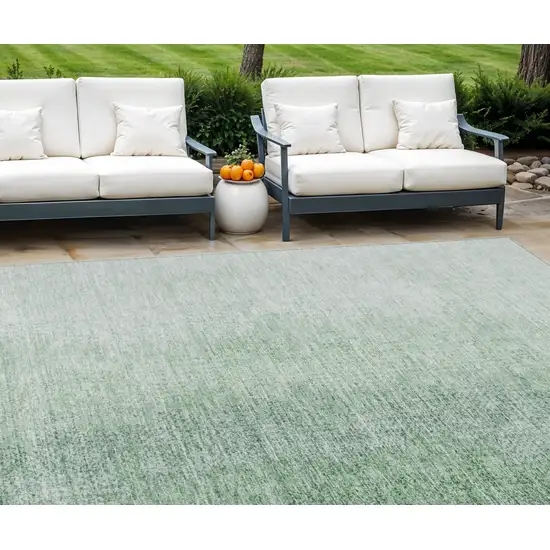 Artichoke Green And Fern Green Abstract Washable Indoor Outdoor Area Rug Photo 1