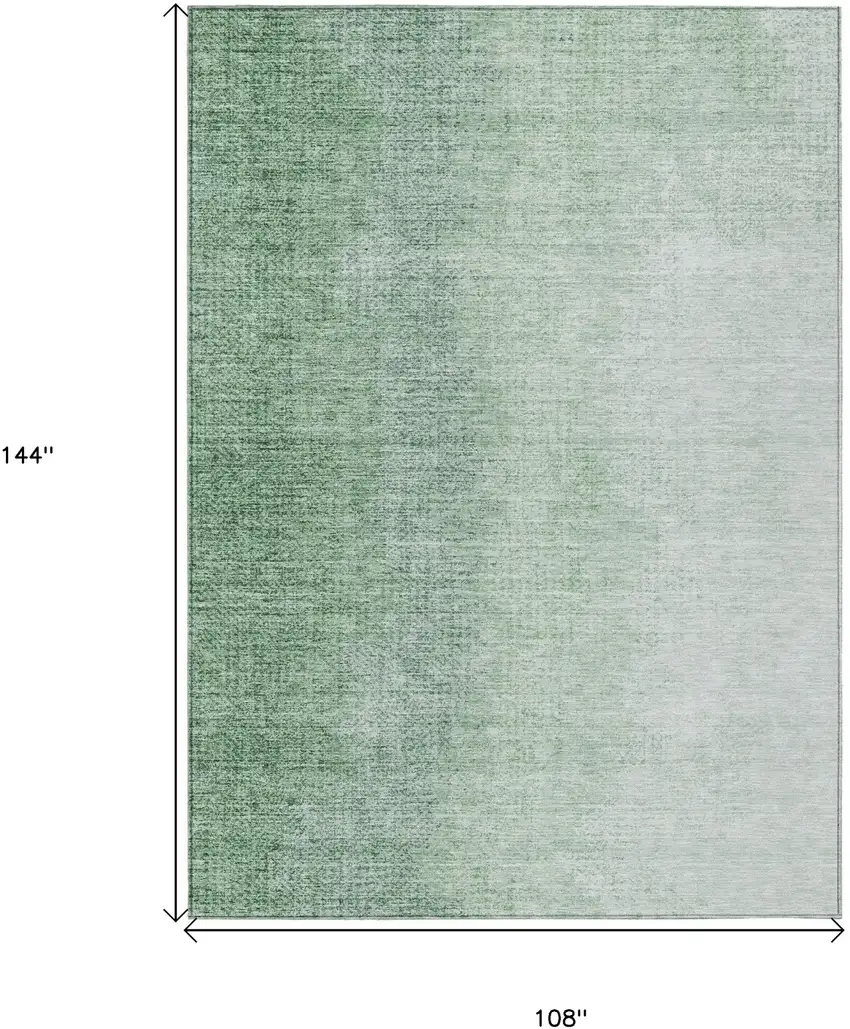 Artichoke Green And Fern Green Abstract Washable Indoor Outdoor Area Rug Photo 3