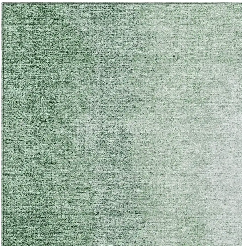 Artichoke Green And Fern Green Abstract Washable Indoor Outdoor Area Rug Photo 6