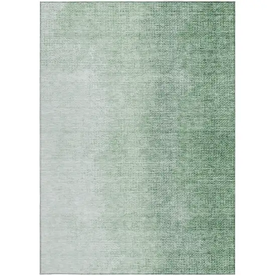 Artichoke Green And Fern Green Abstract Washable Indoor Outdoor Area Rug Photo 7