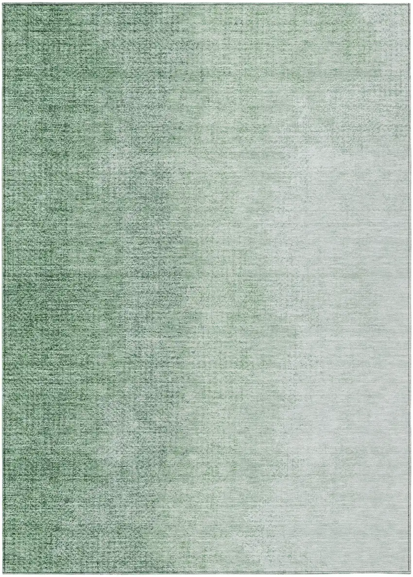 Artichoke Green And Fern Green Abstract Washable Indoor Outdoor Area Rug Photo 2