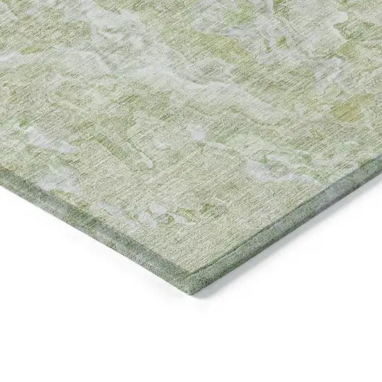 Artichoke Green And Fern Green Abstract Washable Indoor Outdoor Area Rug Photo 5