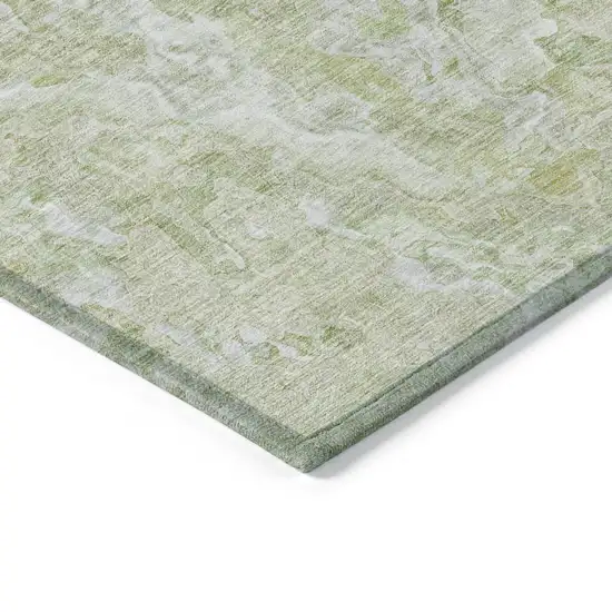 Artichoke Green And Fern Green Abstract Washable Indoor Outdoor Area Rug Photo 5