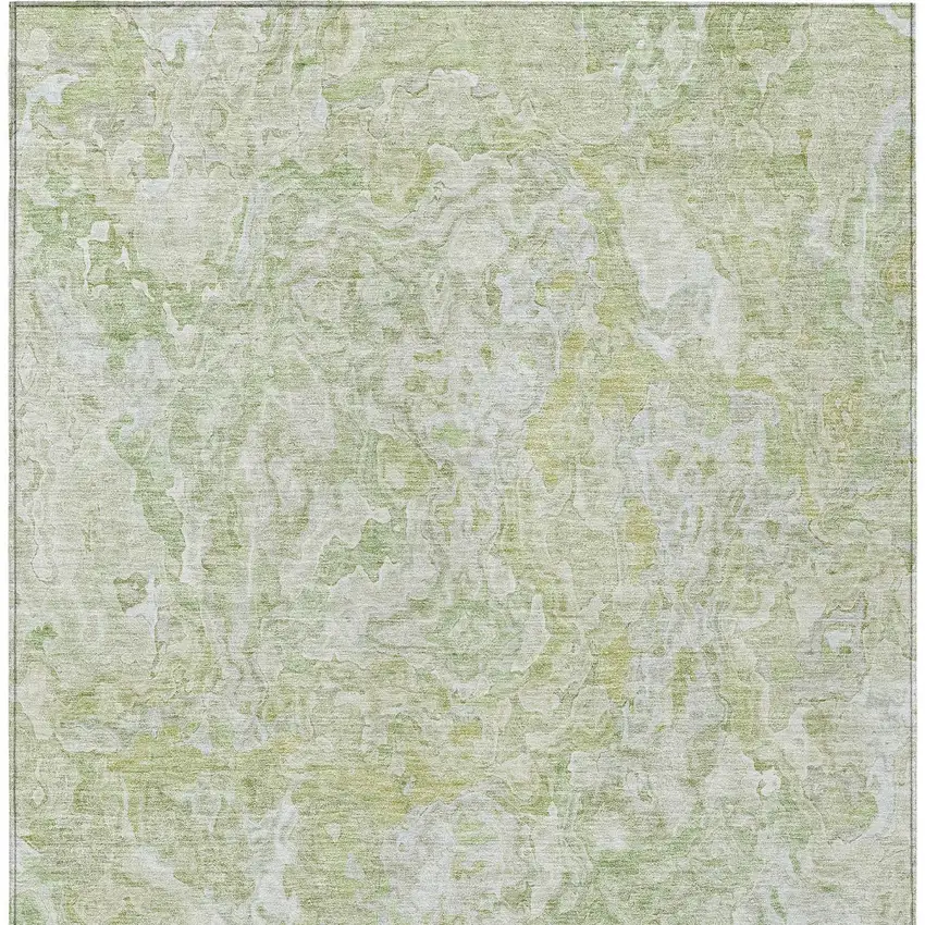 Artichoke Green And Fern Green Abstract Washable Indoor Outdoor Area Rug Photo 7