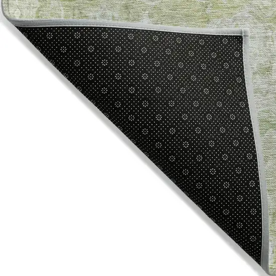 Artichoke Green And Fern Green Abstract Washable Indoor Outdoor Area Rug Photo 4