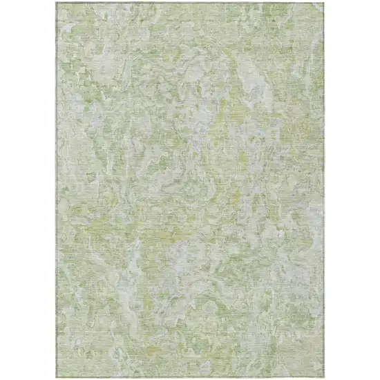 Artichoke Green And Fern Green Abstract Washable Indoor Outdoor Area Rug Photo 2