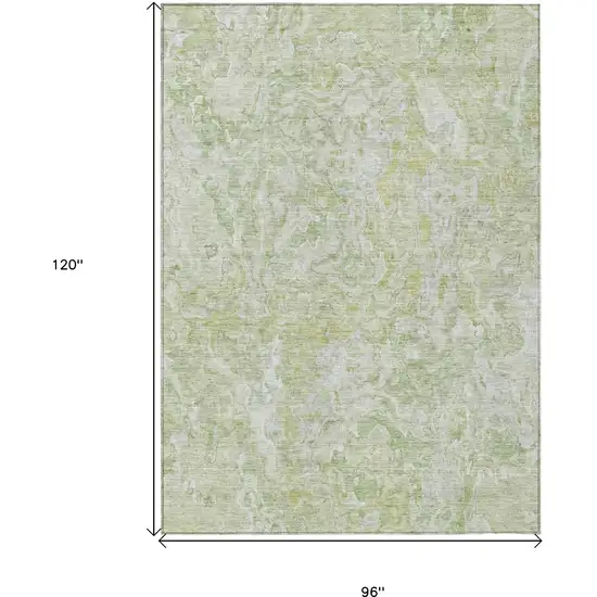 Artichoke Green And Fern Green Abstract Washable Indoor Outdoor Area Rug Photo 3