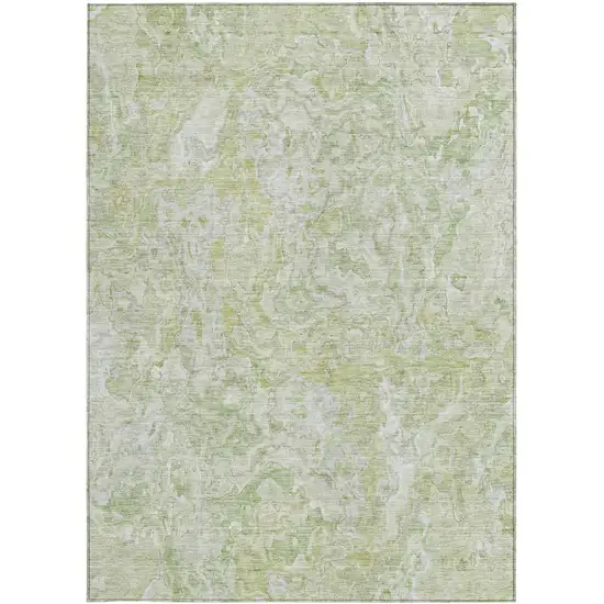 Artichoke Green And Fern Green Abstract Washable Indoor Outdoor Area Rug Photo 7