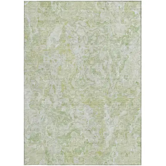 Artichoke Green And Fern Green Abstract Washable Indoor Outdoor Area Rug Photo 6