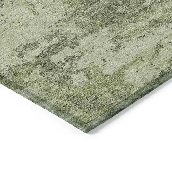 Artichoke Green And Fern Green Floral Washable Indoor Outdoor Area Rug Photo 4