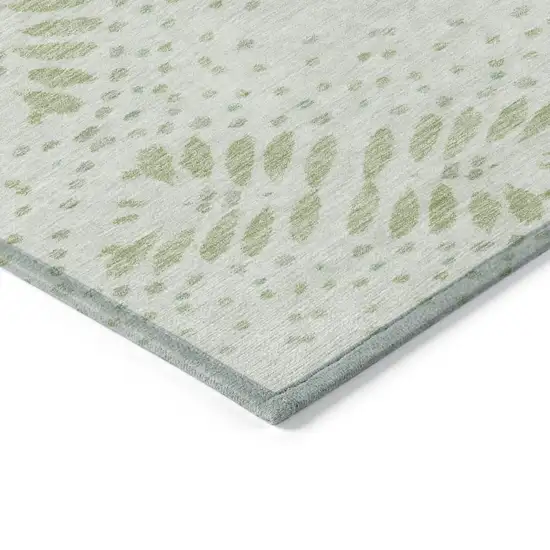 Artichoke Green And Fern Green Floral Washable Indoor Outdoor Area Rug Photo 5