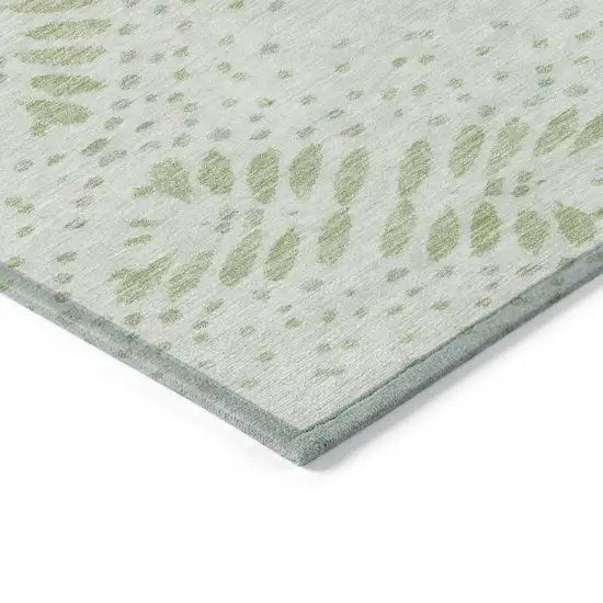 Artichoke Green And Fern Green Floral Washable Indoor Outdoor Area Rug Photo 5