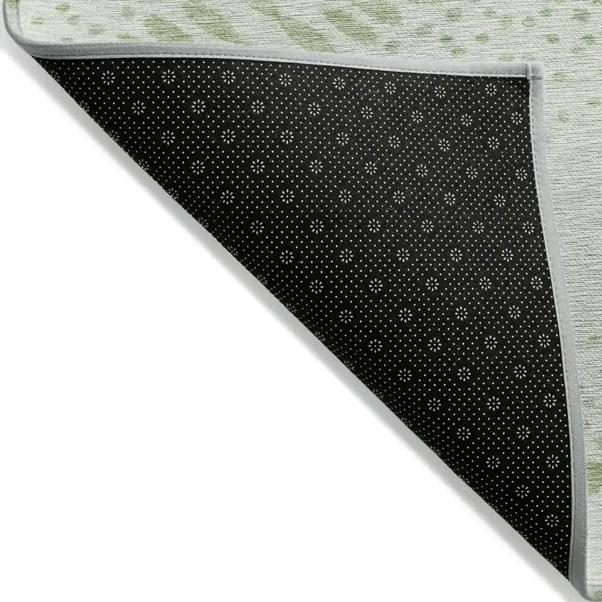 Artichoke Green And Fern Green Floral Washable Indoor Outdoor Area Rug Photo 4