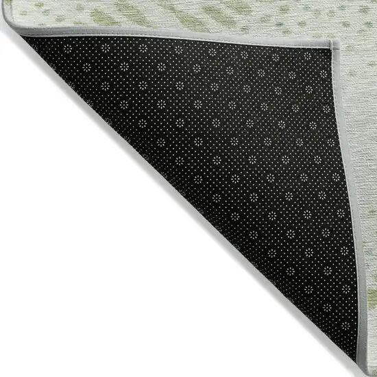 Artichoke Green And Fern Green Floral Washable Indoor Outdoor Area Rug Photo 4