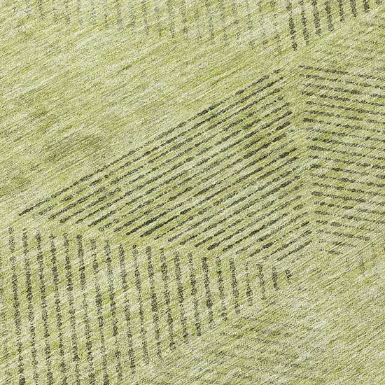 Artichoke Green And Fern Green Geometric Washable Indoor Outdoor Area Rug Photo 8