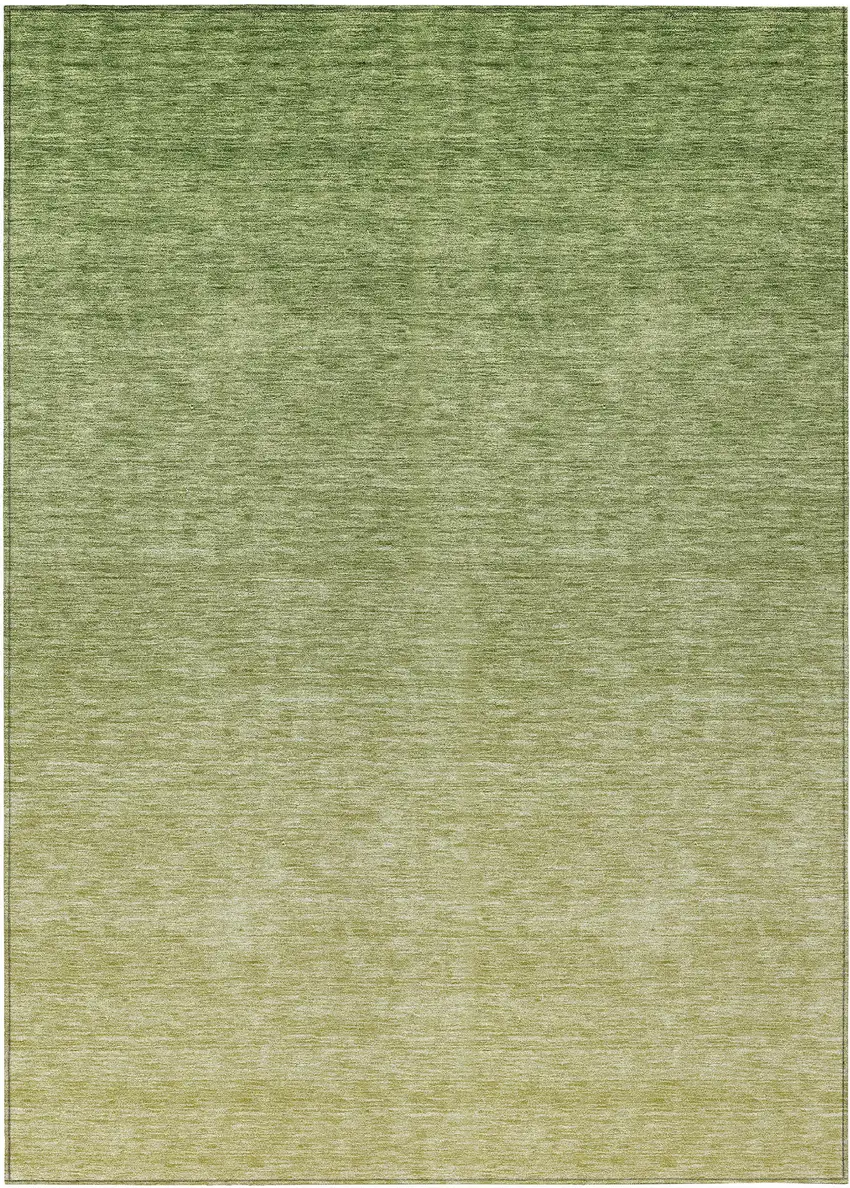 Artichoke Green And Fern Green Ombre Washable Indoor Outdoor Area Rug Photo 2