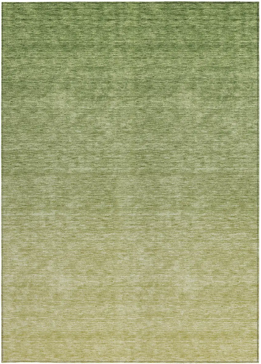 Artichoke Green And Fern Green Ombre Washable Indoor Outdoor Area Rug Photo 7