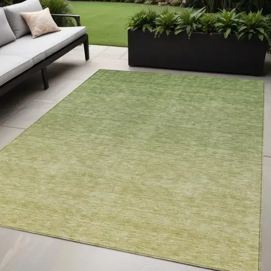 Artichoke Green And Fern Green Ombre Washable Indoor Outdoor Area Rug Photo 1