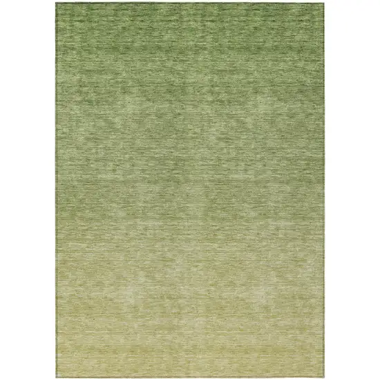 Artichoke Green And Fern Green Ombre Washable Indoor Outdoor Area Rug Photo 2