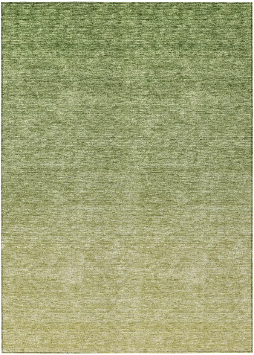 Artichoke Green And Fern Green Ombre Washable Indoor Outdoor Area Rug Photo 2