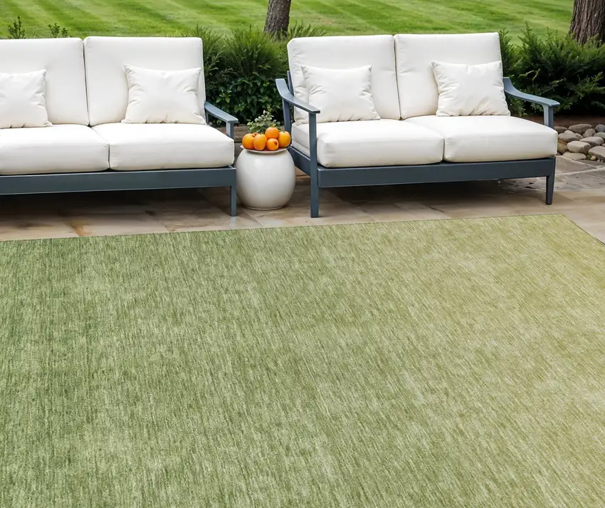 Artichoke Green And Fern Green Ombre Washable Indoor Outdoor Area Rug Photo 1