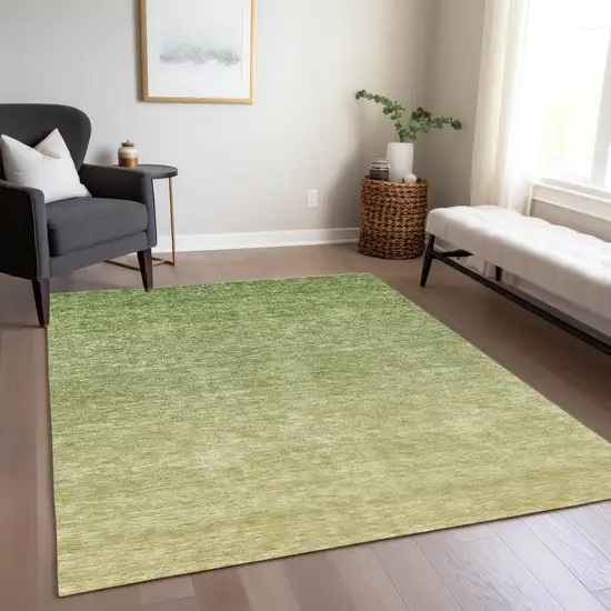 Artichoke Green And Fern Green Ombre Washable Indoor Outdoor Area Rug Photo 9