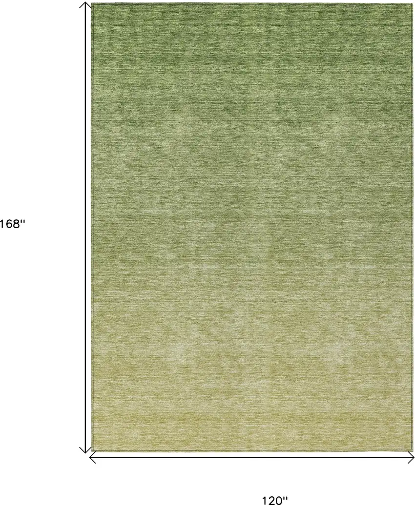 Artichoke Green And Fern Green Ombre Washable Indoor Outdoor Area Rug Photo 3
