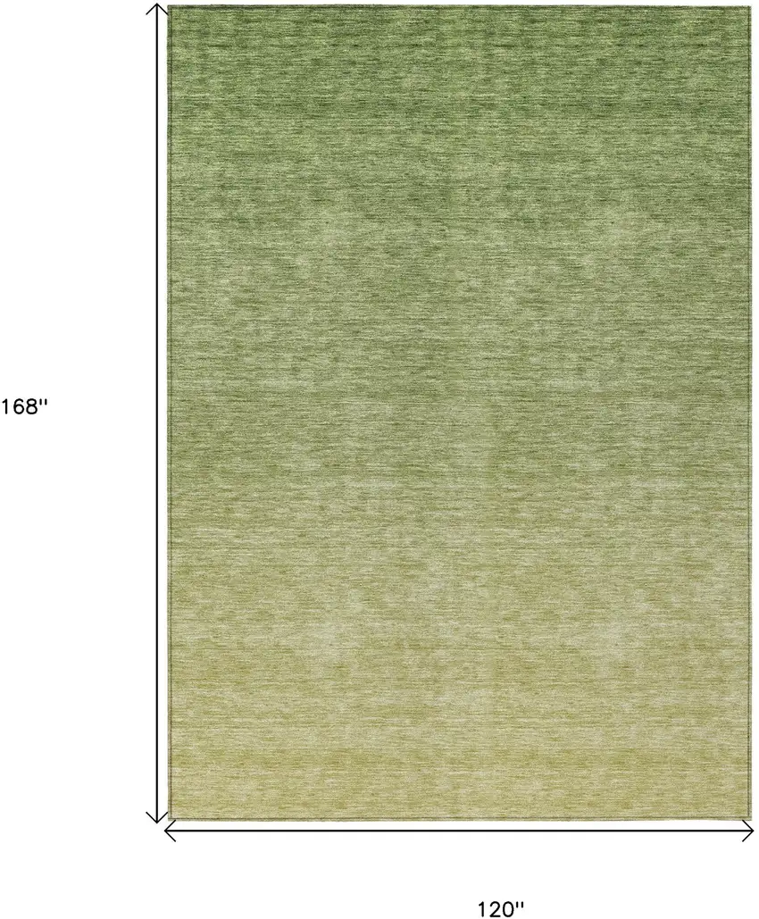 Artichoke Green And Fern Green Ombre Washable Indoor Outdoor Area Rug Photo 3