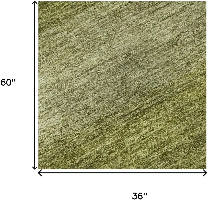 Artichoke Green And Fern Green Striped Washable Area Rug With UV Protection Photo 8