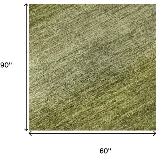 Artichoke Green And Fern Green Striped Washable Area Rug With UV Protection Photo 8