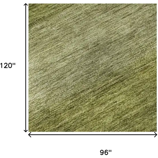 Artichoke Green And Fern Green Striped Washable Area Rug With UV Protection Photo 8