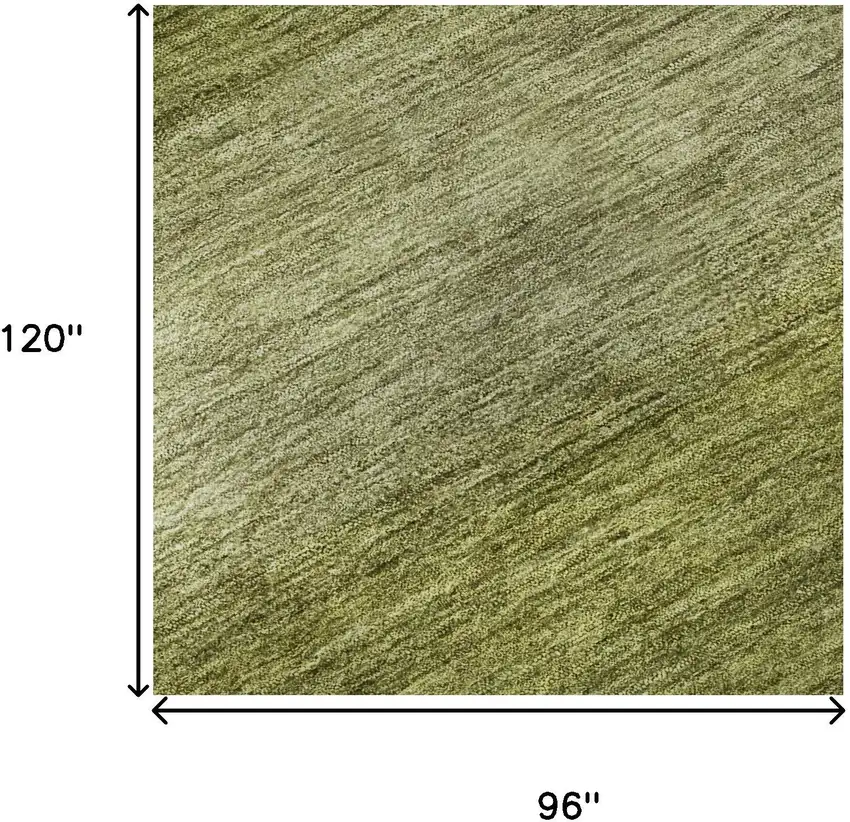 Artichoke Green And Fern Green Striped Washable Area Rug With UV Protection Photo 8