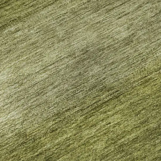 Artichoke Green And Fern Green Striped Washable Area Rug With UV Protection Photo 1