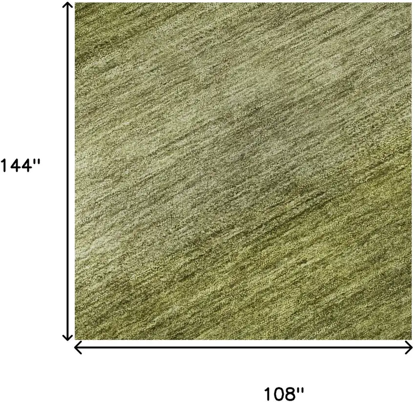 Artichoke Green And Fern Green Striped Washable Area Rug With UV Protection Photo 8