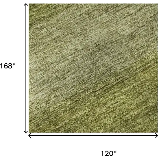 Artichoke Green And Fern Green Striped Washable Area Rug With UV Protection Photo 8