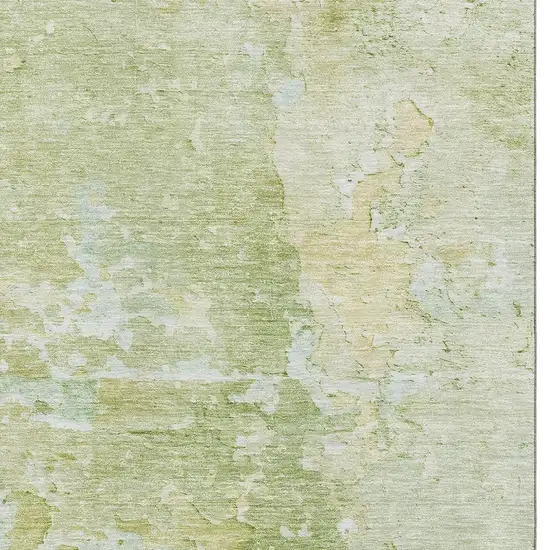 Artichoke Green And Gold Abstract Washable Area Rug With UV Protection Photo 2