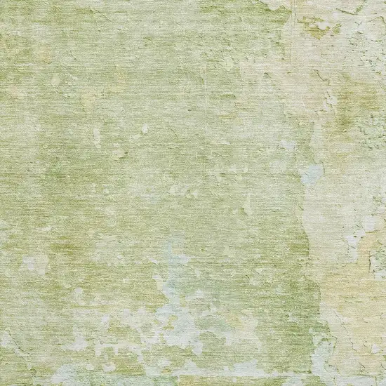 Artichoke Green And Gold Abstract Washable Area Rug With UV Protection Photo 2