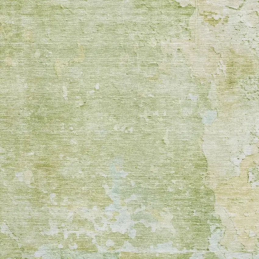 Artichoke Green And Gold Abstract Washable Area Rug With UV Protection Photo 2