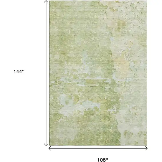 Artichoke Green And Gold Abstract Washable Area Rug With UV Protection Photo 9