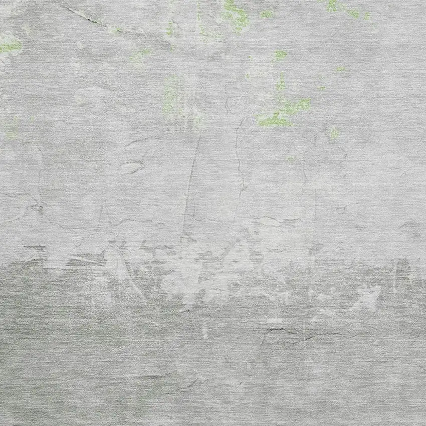 Artichoke Green And Gray Abstract Washable Area Rug With UV Protection Photo 2