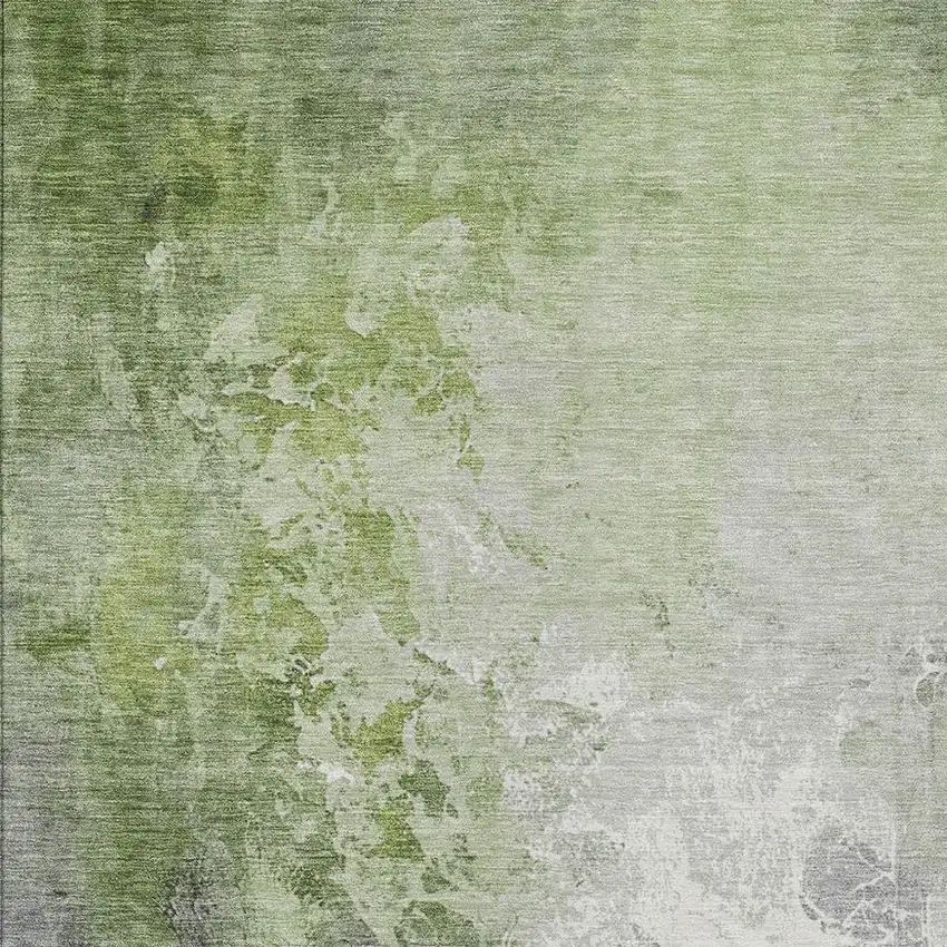 Artichoke Green And Gray Abstract Washable Indoor Outdoor Area Rug Photo 4