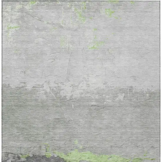 Artichoke Green And Gray Abstract Washable Indoor Outdoor Area Rug Photo 9